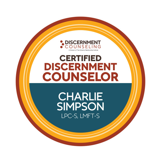 Certified Discernment Counselor, Charlie Simpson, LPC-S, LMFT-S